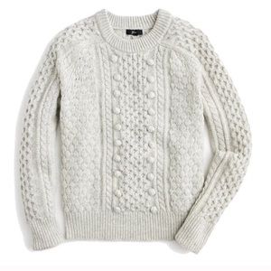 J. Crew Popcorn Cable-knit Sweater Light Gray